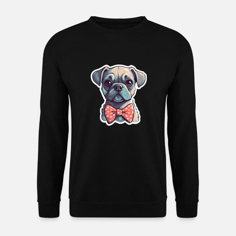 Ein süßer Hund mit Fliege - Unisex Pullover - Schwarz