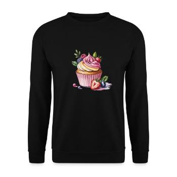 Berry Cupcake: Sweet Temptation - Unisex Sweatshirt - black - Front - Alina (178cm) & Michal (187cm)