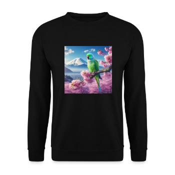 Parrot love - Unisex Sweatshirt - black - Front - Alina (178cm) & Michal (187cm)