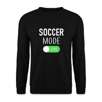 Soccer Mode On - Fußball - Fussball - Unisex Sweatshirt - black - Front - Alina (178cm) & Michal (187cm)