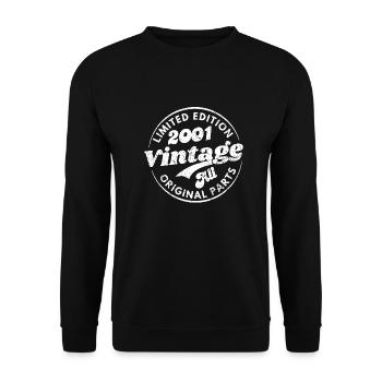 Limitierte Auflage 2001 Jahrgang alle Originalteile - Unisex Pullover - Schwarz - Vorne - Alina (178cm) & Michal (187cm)