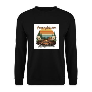 Entdecke unser hochwertiges Camperliebe 50+ Shirt - Unisex Pullover - Schwarz - Vorne - Alina (178cm) & Michal (187cm)