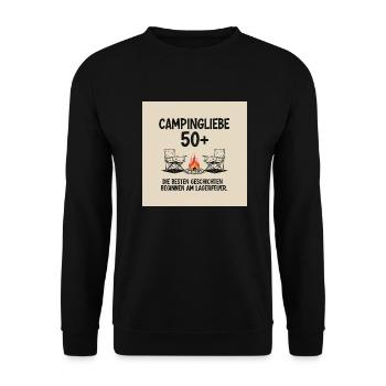 Entdecke unser hochwertiges Camperliebe 50+ Shirt - Unisex Pullover - Schwarz - Vorne - Alina (178cm) & Michal (187cm)