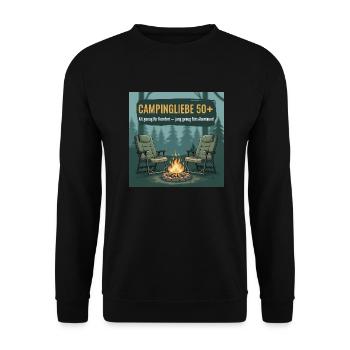 Entdecke unser hochwertiges Camperliebe 50+ Shirt - Unisex Pullover - Schwarz - Vorne - Alina (178cm) & Michal (187cm)