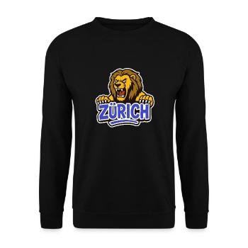 Zurich Lion - Unisex Sweatshirt - black - Front - Alina (178cm) & Michal (187cm)