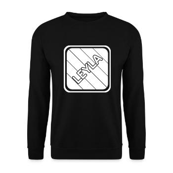 Geschenk für Leyla - Unisex Pullover - Schwarz - Vorne - Alina (178cm) & Michal (187cm)
