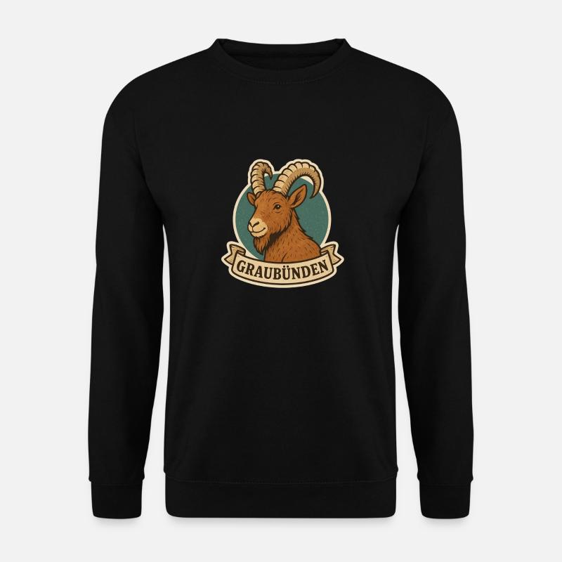 Graubünda Steinbock - Unisex Pullover - Schwarz