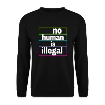 aucun humain n’est illégal - The Original - Sweat-shirt Unisexe - noir - Devant - Alina (178cm) & Michal (187cm)