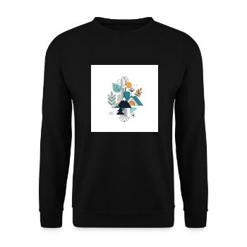 Moderne Natur - Unisex Pullover - Schwarz - Vorne - Alina (178cm) & Michal (187cm)