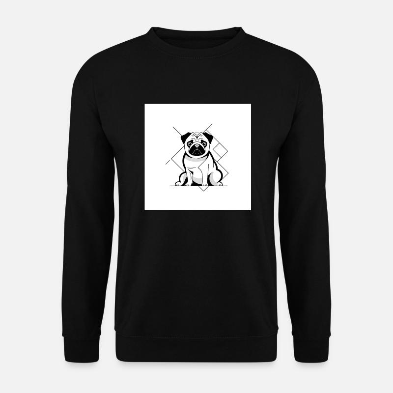 Mops Sitz - Unisex Pullover - Schwarz