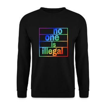no human is illegal - The Original (LGBTQ+) - Unisex Pullover - Schwarz - Vorne - Alina (178cm) & Michal (187cm)