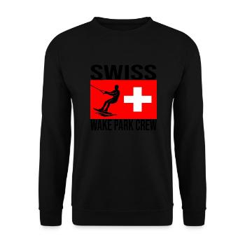 Swiss Wake Crew Wakeboard Shirt - Unisex Sweatshirt - black - Front - Alina (178cm) & Michal (187cm)