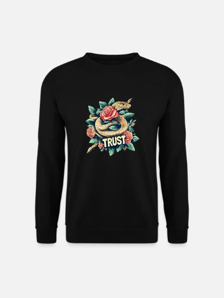Trust – Snake & Roses. - Unisex Sweatshirt - black