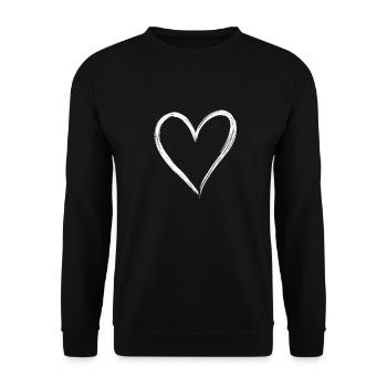 Sweet Heart Hand Drawn - Unisex Sweatshirt - black - Front - Alina (178cm) & Michal (187cm)