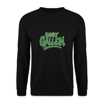 Sankt Gallen Graffiti - Unisex Pullover - Schwarz - Vorne - Alina (178cm) & Michal (187cm)