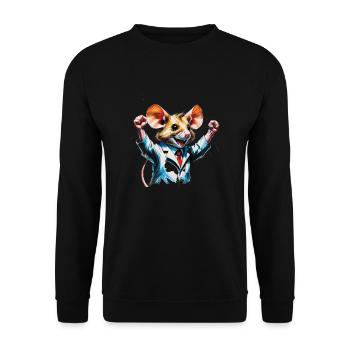 Dr.Souris gagne - Sweat-shirt Unisexe - noir - Devant - Alina (178cm) & Michal (187cm)