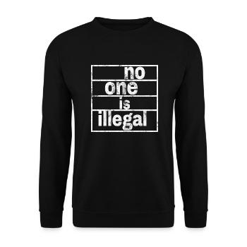no human is illegal - The Original - Unisex Sweatshirt - black - Front - Alina (178cm) & Michal (187cm)