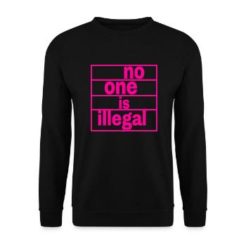 no human is illegal - The Original - Unisex Sweatshirt - black - Front - Alina (178cm) & Michal (187cm)