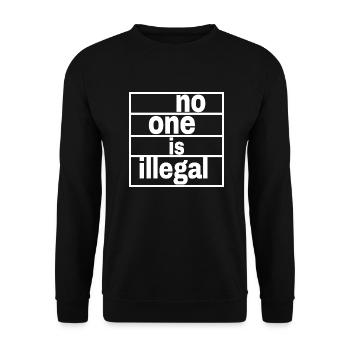 no human is illegal - The Original - Unisex Sweatshirt - black - Front - Alina (178cm) & Michal (187cm)