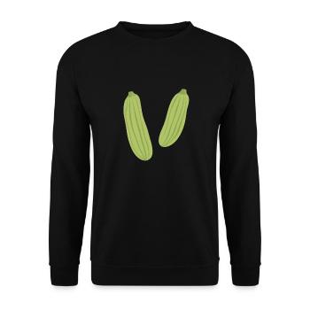 Striped Zucchini - Unisex Sweatshirt - black - Front - Alina (178cm) & Michal (187cm)