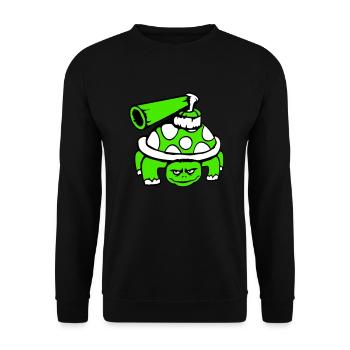 Turtle Tank Gun Shoot War Attack - Unisex Sweatshirt - black - Front - Alina (178cm) & Michal (187cm)