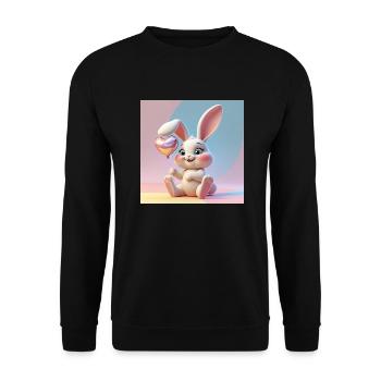 Zinzinuo – Cute Bunny for Everyone - Unisex Sweatshirt - black - Front - Alina (178cm) & Michal (187cm)