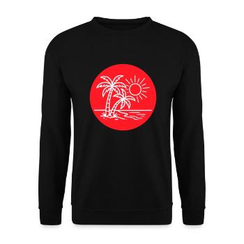 Island Palm Tree Symbol Holiday - Unisex Sweatshirt - black - Front - Alina (178cm) & Michal (187cm)