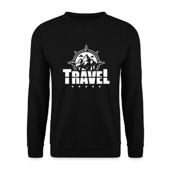 Travel Kompass Berge - Unisex Pullover - Schwarz - Vorne - Alina (178cm) & Michal (187cm)
