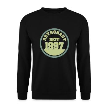 geboren 1997 - Unisex Pullover - Schwarz - Vorne - Alina (178cm) & Michal (187cm)