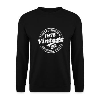 Limitierte Auflage 1975 Jahrgang alle Originalteile - Unisex Pullover - Schwarz - Vorne - Alina (178cm) & Michal (187cm)