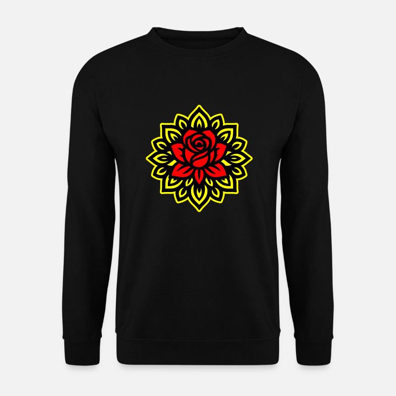Rose Flower Mandala - Unisex Sweatshirt - black