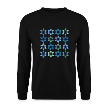 Star Scape Geometric Pattern - Unisex Sweatshirt - black - Front - Alina (178cm) & Michal (187cm)