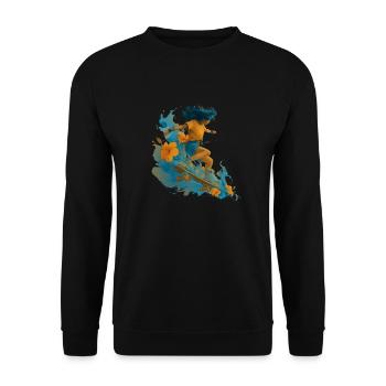 Tropical Skate Vibes - Unisex Sweatshirt - black - Front - Alina (178cm) & Michal (187cm)