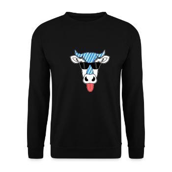 Vache Bavaroise - Sweat-shirt Unisexe - noir - Devant - Alina (178cm) & Michal (187cm)