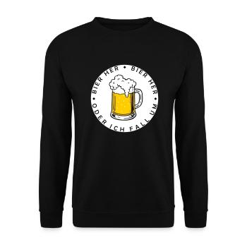 Bees here - Oder ich fall um! - Unisex Sweatshirt - black - Front - Alina (178cm) & Michal (187cm)