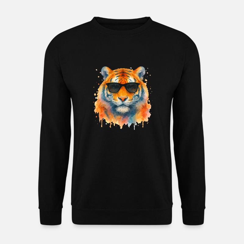 tiger sonnenbrille - Unisex Pullover - Schwarz