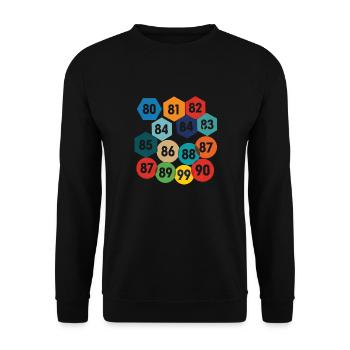 80er Jahre Autoaufkleber - Unisex Pullover - Schwarz - Vorne - Alina (178cm) & Michal (187cm)