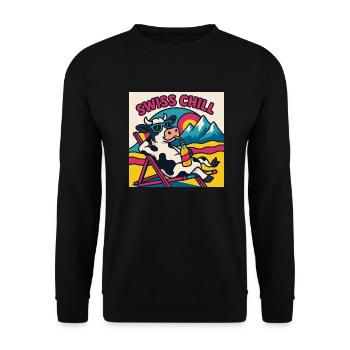 Swiss Chill Life - Sweat-shirt Unisexe - noir - Devant - Alina (178cm) & Michal (187cm)