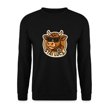 Vache Stai Lucs - Sweat-shirt Unisexe - noir - Devant - Alina (178cm) & Michal (187cm)