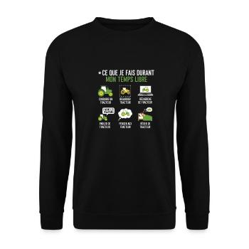 Ce que je fais durant mon je peux pas jai Tracteur - Sweat-shirt Unisexe - noir - Devant - Alina (178cm) & Michal (187cm)