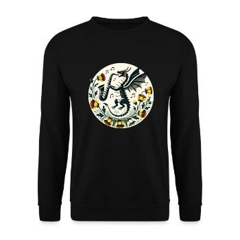 Saxophone Dragon Jazz Fantasy - Unisex Sweatshirt - black - Front - Alina (178cm) & Michal (187cm)