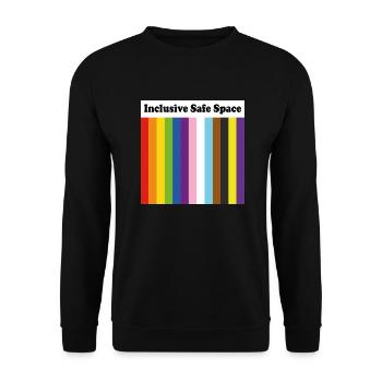 Inklusiver Safe Space LGBTQ Pride - Unisex Pullover - Schwarz - Vorne - Alina (178cm) & Michal (187cm)