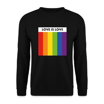 LOVE IS LOVE pride flag - Unisex Sweatshirt - black - Front - Alina (178cm) & Michal (187cm)