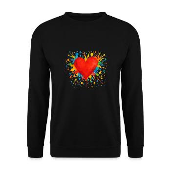 herz klecks - Unisex Pullover - Schwarz - Vorne - Alina (178cm) & Michal (187cm)