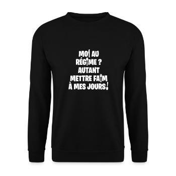 MOI AU RÉGIME, AUTANT M'AIGRIR (cuisine) ! blanc - Sweat-shirt Unisexe - noir - Devant - Alina (178cm) & Michal (187cm)