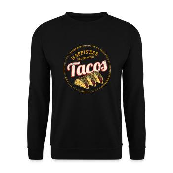 Taco Tortilla Retro Snack Vintage Salsa Design - Unisex Sweatshirt - black - Front - Alina (178cm) & Michal (187cm)