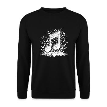 Festival Splash of Sound – Musik Noten mit Wumms - Unisex Pullover - Schwarz - Vorne - Alina (178cm) & Michal (187cm)