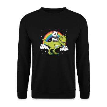 Panda Ours Panda Dinosaure Tyrannosaure T-Rex - Sweat-shirt Unisexe - noir - Devant - Alina (178cm) & Michal (187cm)