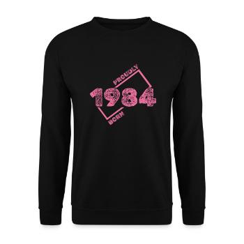 1984 - Unisex Pullover - Schwarz - Vorne - Alina (178cm) & Michal (187cm)