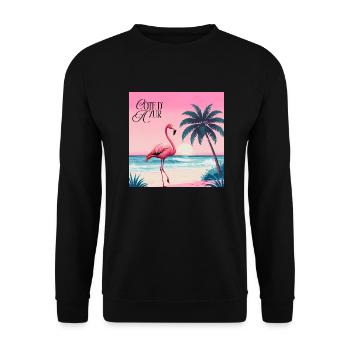 Flamingo - Unisex Sweatshirt - black - Front - Alina (178cm) & Michal (187cm)